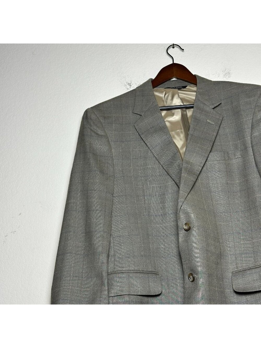 Jos A Bank Men 44R Silk Wool Blazer Coat Business Jacket Formal Prep Classic